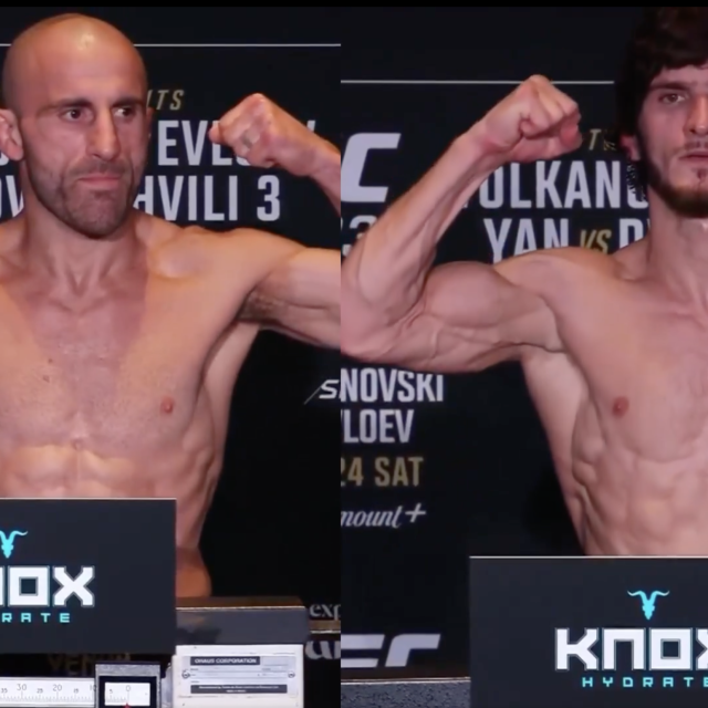 Alexander Volkanovski (lijevo) | Movsar Evloev (desno) | UFC 333