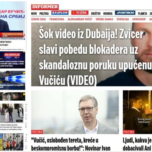 Naslovnice tabloida u Srbiji